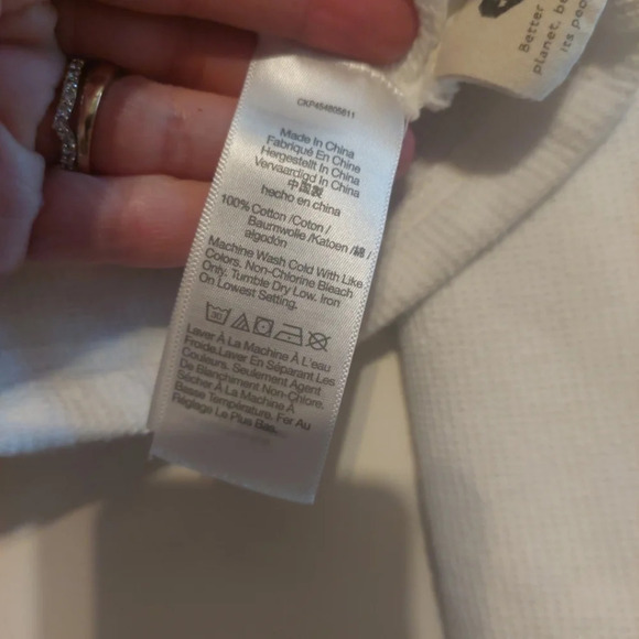 MWL Madewell tie dye knit Crop Sweatshirt in morning mist white M - Picture 11 of 11